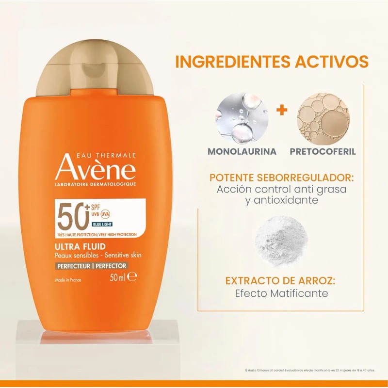 ☀️ AVENE Ultra Fluid Mat Perfect, protector solar facial