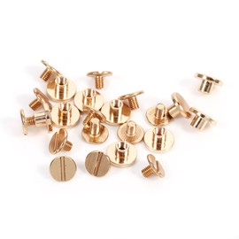 Walfront 10 Sets Sturdy Brass Buttons Stud Screw Nail Screwback Cover Rivets Leathercraft Studs Belt Strap Bag Screws 5mm(5mm)