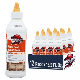 Kraken Bond D3 White PVA Ultra Fast Wood Glue - 13.5 fl oz  12 Pack