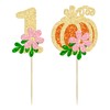 24 piezas de decoración de calabaza, 1 cumpleaños para magdalenas,
