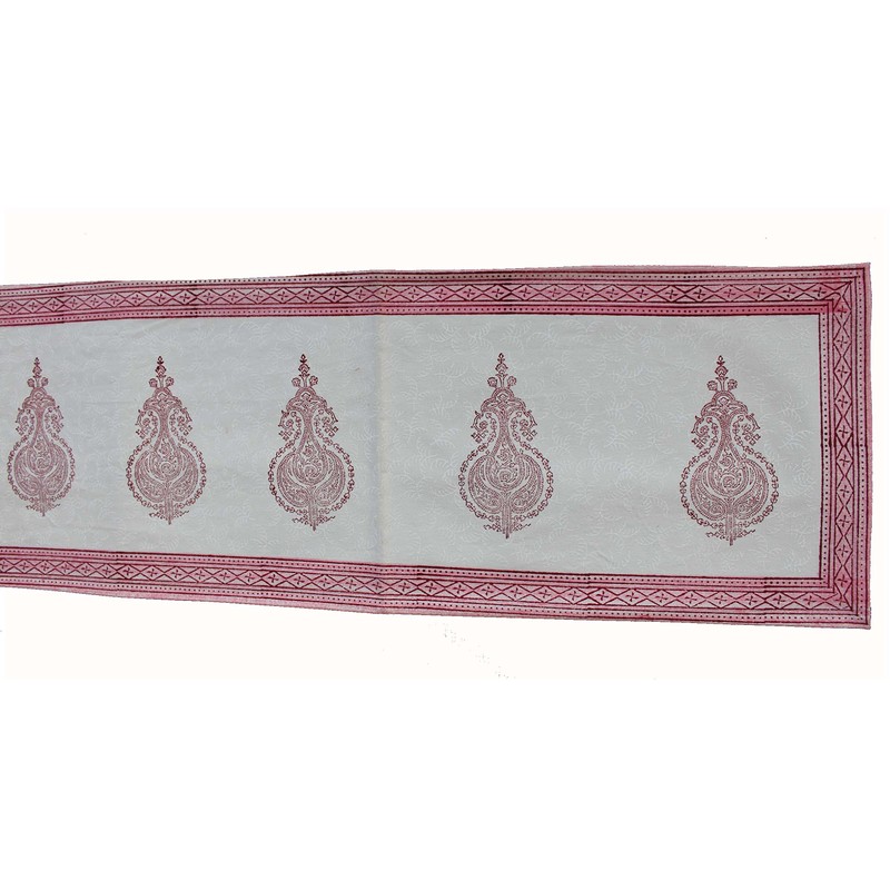 Handblock Print 70 x 12.5 inches Table Runner , 100%
