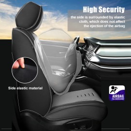 AUTOPART Car Seat Covers PU Leather Cushion Full Set Protector for 2011-2024 Nissan Leaf