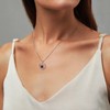 immobird July Birthstone Necklace 925 Sterling Silver Heart Pendant Ruby