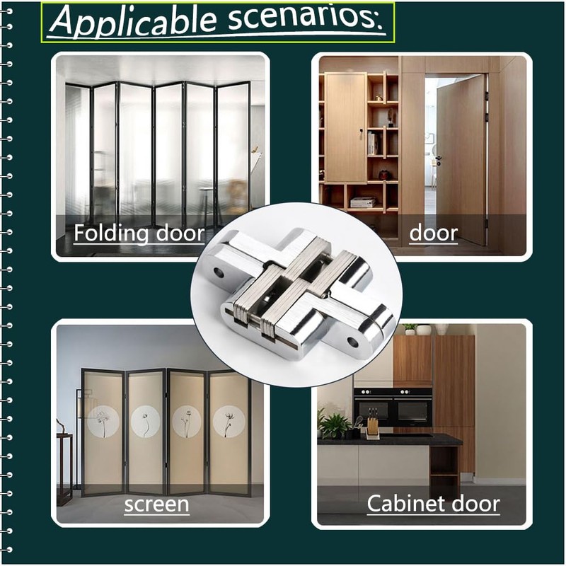 KAFENDA-Concealed Door hingesCross Hinges (1 Pair) zinc Alloy Material, 0-180