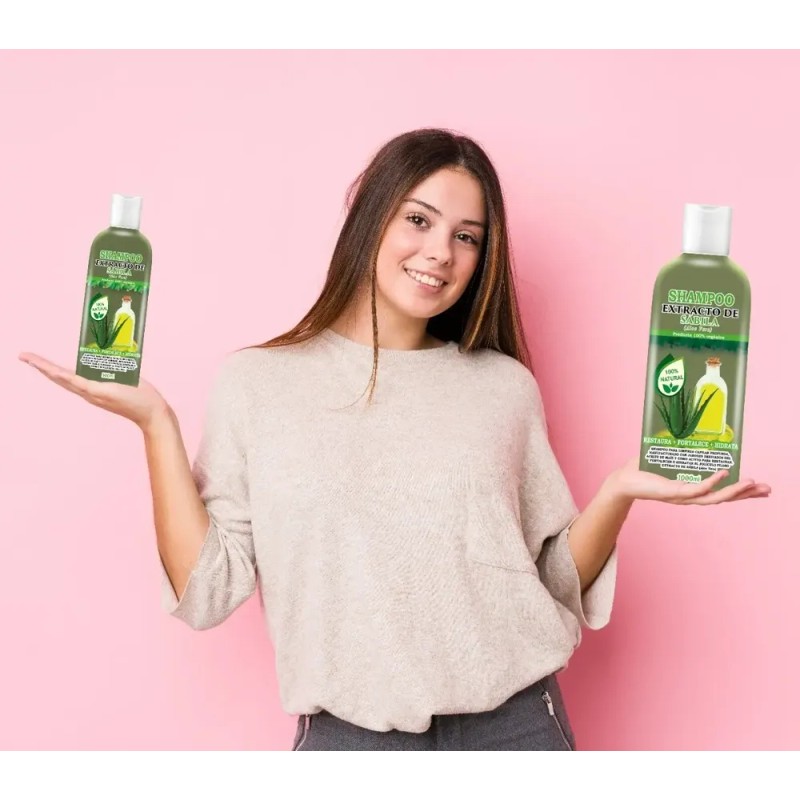 Shampoo Aceite De Bergamota 1l + Shampoo Extracto Sabila 1l