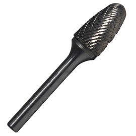 Drill America SF-4 Carbide Burr/Rotary File Tree Radius End Double Cut for Die Grinder 7/16" Dia. x 1" Cut Length with 1/4" Shank and 2-3/4" Overall Length, DUL Series