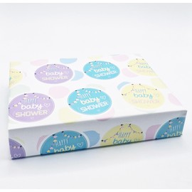 2 Sheets Happy Baby Shower Polka Dots Unisex Wrapping Paper Pink Blue Lilac Yellow Cute New Baby Arrival Gender Reveal Gift Wrap Boy or Girl (PA)