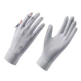 Women Mesh Sun Gloves Thin Ice Silk Summer Cool Sun Protection Full Finger Touchscreen Outdoor Gloves for Driving Cycling