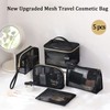 5-Piece Travel Cosmetic Bag Set - Durable Mesh Travel Organizers