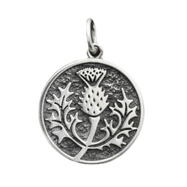Scottish Thistle 925 Solid Sterling Silver Charm Pendant Bracelet Jewelry Making Supply