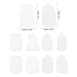 PATIKIL Transparent Dried Flower Bookmarks, 120 Pack Handmade Dried Flower Craft Bookmarks Wishing Bottle Glassware Sticker for DIY Flower Page Clips Bookmark, Style 31