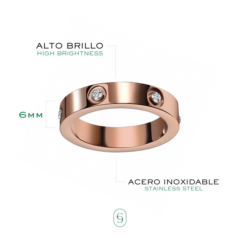 Clepsidra® Anillos para mujer de acero inoxidable resistentes con detalles