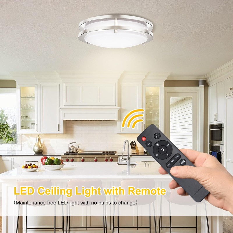 Kalium LED Ceiling Light with Remote 12 Inch Flush Mount