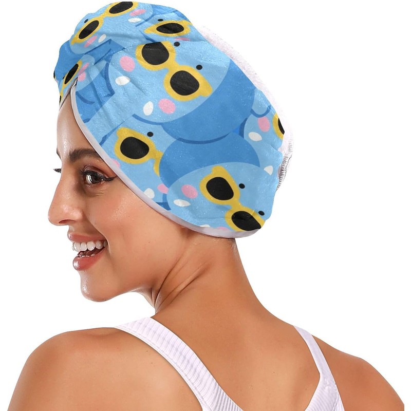 Toallas de microfibra para el cabello con botones absorbentes y