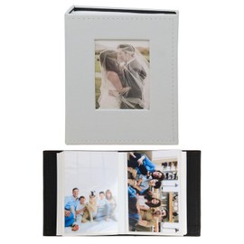 2pcsMini photo albums, 100 pocket album 4×6,Small Mini Capacity leather Photo Album, Each Pack Holds 102 Top Loader Vertical Only Picture for Kids Boy Girls，white