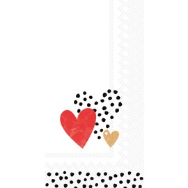 Boston International IHR - Servilletas de papel para bufé, 8.5 x 4.5 pulgadas, Love You Gold/Red