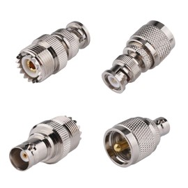 4 Pcs BNC to UHF RF Coaxial Adapter Kit, BNC Male Female to UHF Male Female PL-259 SO-239 Radios Adapter for CB Antenna Amateur Radio Walkie Talkie Handheld WLAN Devices