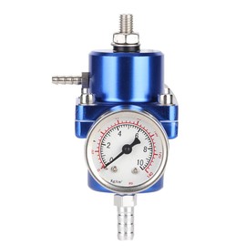 Keenso Regulador de Gasolina de 0 a 140 PSI, Regulador de Presión de con Manómetro para Auto con Manguera de Retorno de