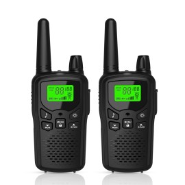 Erelis Professional Long Range Walkie Talkies with 22 Channels and LCD Display - Black