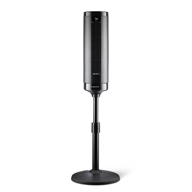 LASKO Elevation Adjustable Tower Fan 42”-54”, Pedestal Fan, 31 ft/s