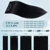 Elailite Clip-In Real Hair Extensions, 5 Pieces, Remy Hair Extensions