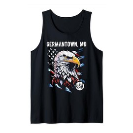 Germantown Maryland Patriotic Eagle USA Flag Vintage Design Tank Top