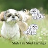 YAFEINI Shih Tzu Gift 925 Sterling Silver Shih Tzu Stud