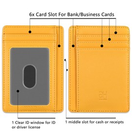 GH GOLD HORSE Slim RFID Blocking Card Holder Minimalist Leather Front Pocket Wallet for Women