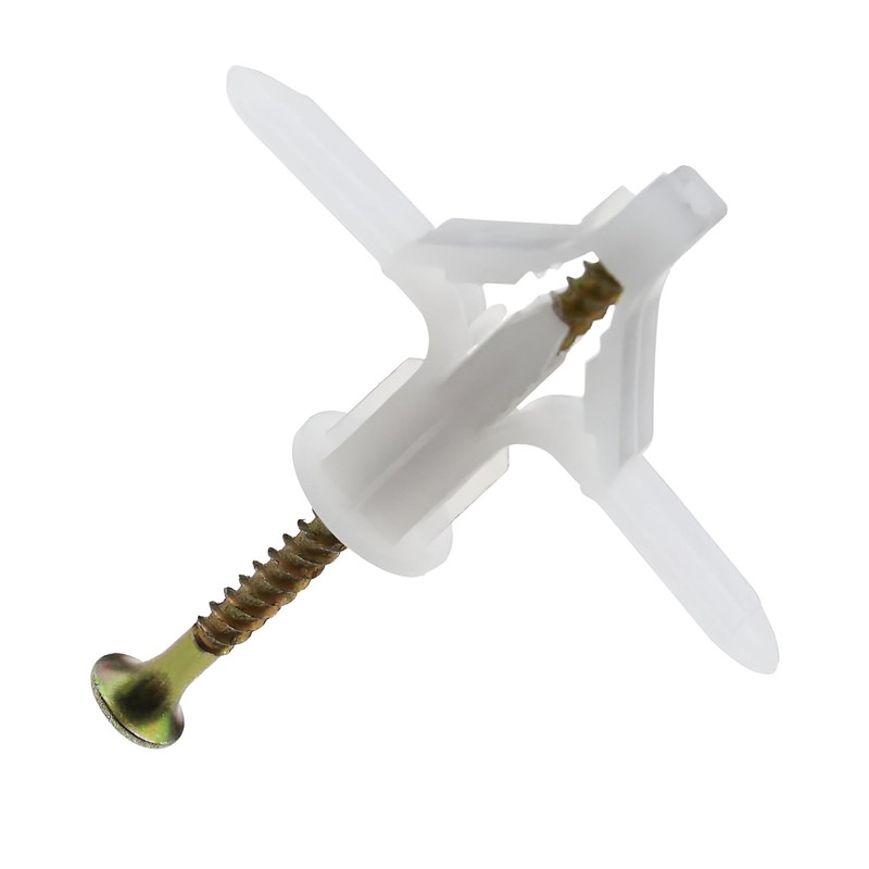 DC VOLTAGE Plasterboard Fixings, 50 Pcs Wall Plugs, Universal Plasterboard