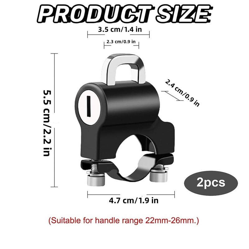 Motorcycle Helmet Lock, 2Pcs Universal Motorcycle Helmet Anti-Theft Security Helmet