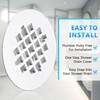 2 Pack 4-1/4 Snap in Shower Drain Cove White,PVC Plastic