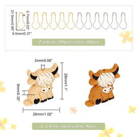 NBEADS Pack of 8 beef knitting needle stoppers, needle tip protector with 60 safety pear needles, pear-shaped knitting needles for knitting, crochet, sewing, DIY