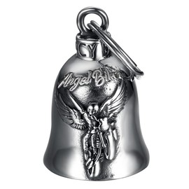 MOCY BELL - Clochette Moto Angel Biker Guardian Gremlin Mocy Bell Acier Inoxydable Argent, see description