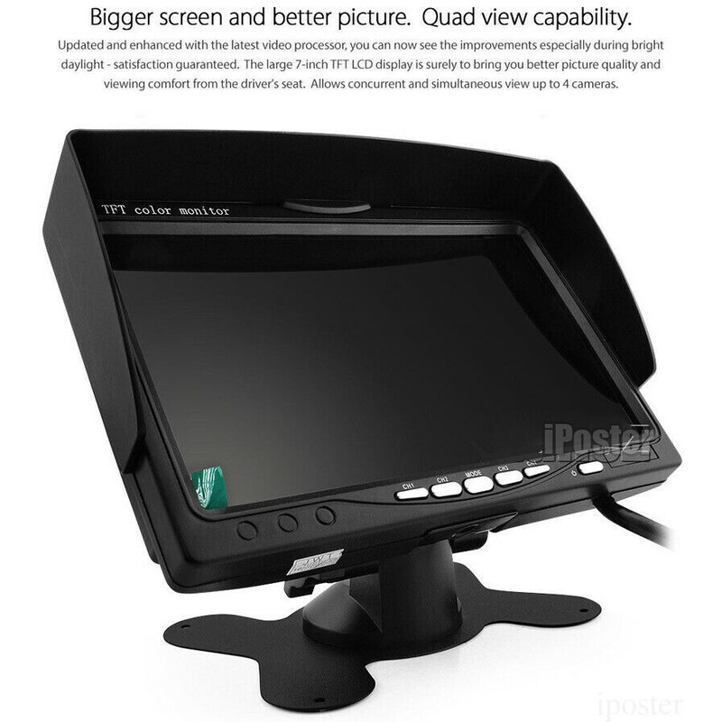 iPoster 7" Split Screen Monitor 2X 4PIN IR CCD Rear