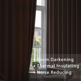 Brown Curtains 92 inches Long Room Darkening Window Curtain Panels Bedroom Living Room Divider Patio Doorway Sliding Glass Door Rod Pocket Thermal Insulated Drapes Kitchen Basement 2 Panels 52"x92"