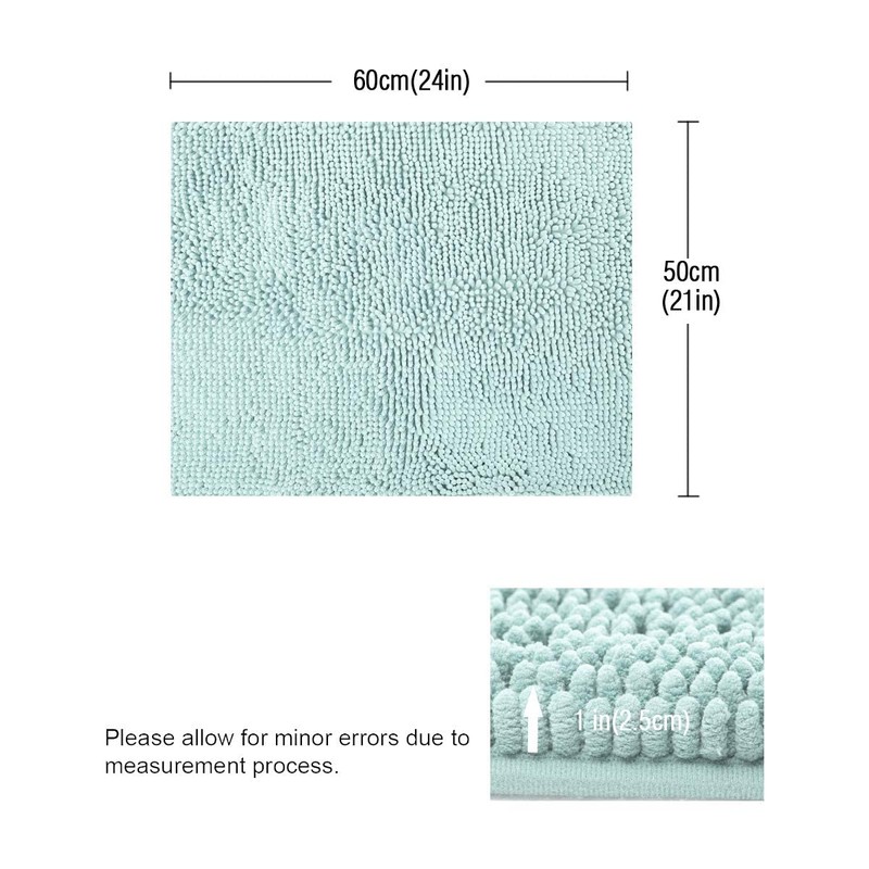 ITSOFT Chenille Bath Mat, Non Slip Bathroom Mat for Bathroom,