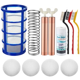 Qualirey 8 Pcs Copper Anode Replacement Kit 4 Pcs Scum Eliminating Ball,Solar Replacement Copper Anode,4.13 x 0.71 Inch Threaded M6,Pool Accessories for Solar Pool Ionizer