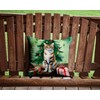Owyhee Bob Cat By the Christmas Tree Throw Pillow