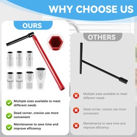 QUOTRE 8 Piece Basin Wrench Set, Stand Tap Wrench 8 - 17 mm, Stand Tap Wrench, Universal Tool, Tap Wrench for Washbasin Fittings, Sanitary Installations