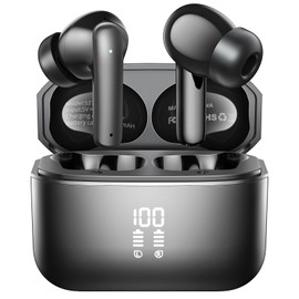 YOHOTA Wireless Earbuds, Bluetooth 5.3 Headphones In Ear with 4 ENC Noise Cancelling Mic New Bluetooth Earbuds Deep Bass Stereo Sound, 48H Playtime LED Display Wireless Earphones IP7 Waterproof