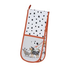 Ulster Weavers - Polka Dots & Dogs Double Oven Gloves (88 x 18cm) - 100% Cotton - Dog Oven Gloves Heat Resistant - Washable - Dog Themed Oven Gloves - Dog Kitchen Accessories - Dog Lovers Gifts