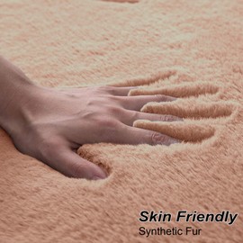 MOONLIGHT20015 Faux Rabbit Fur Rugs Living Room 60x110 cm, Fluffy Mink Area Rugs for Bedroom Rug – Machine Washable Rug Thick Low Pile Floor Carpet Bedside Rug for Kids Room Anti Slip Rug