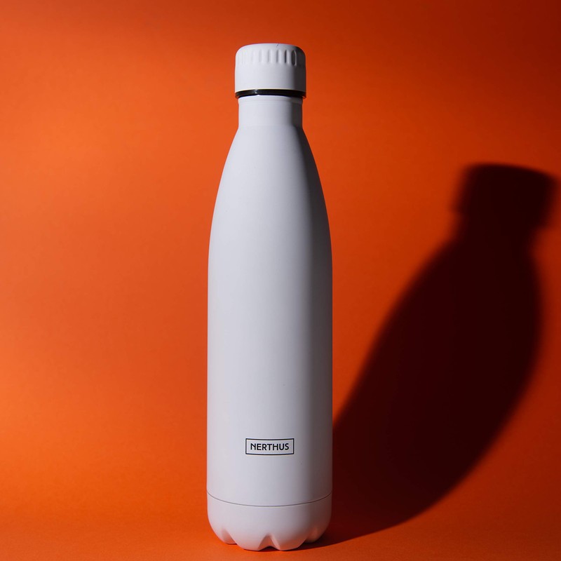 NERTHUS Double Wall Heat Cold Design 750 ml BPA White,