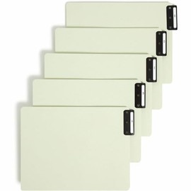 Smead 100% Recycled End Tab Pressboard File Guides, Vertical Metal Tab (A-Z), Extra Wide Letter Size, Gray/Green, Set of 25 (61676)