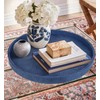 HofferRuffer Round Serving Tray 20'', Elegant Faux Leather Circle Ottoman