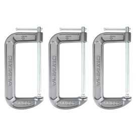 Olympia Tools Heavy Duty Cast Iron C-Clamps with 8-Inch Jaw Opening and 4-Inch Throat, 3 Pack