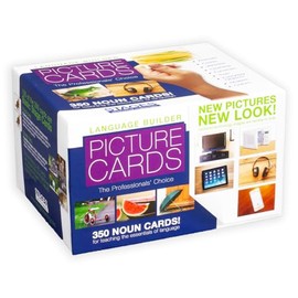 Stages Learning Materials Language Builder Picture Noun Flash Cards Photo Vocabulary Autism Learning Products for ABA Therapy and Speech Articulation,White