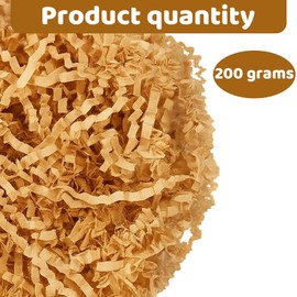 Brown Zig Zag Shredded Tissue Paper,200g Crinkle Cut Shredded Crinkle Paper,Soft to The Touch, Ideal Hamper Filling & Gift Packaging Filler,Packaging Protection Decoration for Birthday Gift Boxes