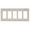 Leviton 5 Gang Light Almond Decor Wallplate Thermoplastic Nylon Standard Size