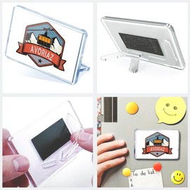 Classic Rectangle Magnet with Stand - Avoriaz France Ski Alps Skiing Snowboard - Fridge Locker Office Whiteboard Toolbox #58792